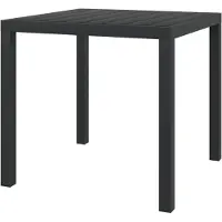 LTPRTZ Mobili da giardino Tavolo - Tavolo esterno - Cibo esterno - WPC resistente alle intemperie - 80 x 80 x 74 cm - Nero