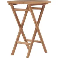 LTPRTZ Tavolo pieghevole da giardino - Tavolo in legno - Cibo esterno - Teak massiccio - 60x60x75 cm - Colore legno