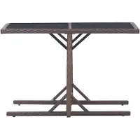 LTPRTZ Tavolo da giardino Polyrotan - Mobili da esterno Tavolo - Relax esterno - Impermeabile Manutenzione amichevole - 110 x 53 cm - Marrone