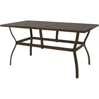 LTPRTZ Tavolo da giardino - Tavolo da terrazza - Cibo esterno - Telaio a doghe - 140 x 80 x 72 cm - Marrone