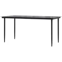 LTPRTZ Tavolo in vetro - Mobili da esterno - Outside Food - Acciaio verniciato a polvere - 160 x 80 cm - Nero