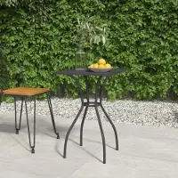 LTPRTZ Tavolo da giardino Round - Tavolo da giardino esterno - Godetevi fuori - Acciaio resistente alle intemperie - 50 x 72 cm - Antracite