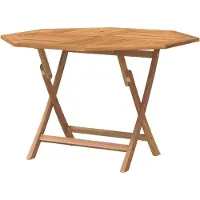LTPRTZ Tavolo da giardino in legno - Tavolo terrazzo Tavolo da terrazza - Cibo esterno - Risparmio di spazio pieghevole - 110 x 110 cm - Teak