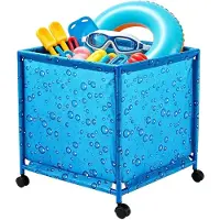LTPRTZ Cesto portaoggetti - Rollopberger Piscina - Deposito attrezzature all'aperto - Rulli senza cuciture - 58x16x10 cm - Blu