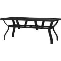 LTPRTZ Tavolo da giardino classico - tavolo da pranzo esterno - cibo accogliente all'aperto - piano in vetro temprato - 180 x 80 cm - Nero