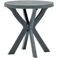 LTPRTZ Leepesx Tavolo da giardino, tavolo da giardino, terrazza, tavolo da giardino, terrazza e tavolo da giardino, tavolino per giardino, biro in plastica, verde, Ø 70 cm
