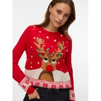 Vero Moda Pullover 'CMFrostydeer' colori misti / rosso