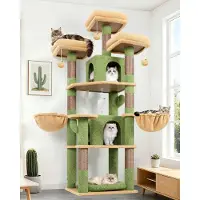 Merkloos Tiragraffi gatto - Albero per gatti - 174 cm - Verde - Con posatoi e cucce