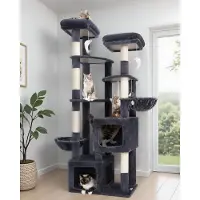 Merkloos Tiragraffi albero per gatti - Per gatti grandi - 189 cm - Grigio scuro