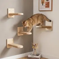 Merkloos Tiragraffi a parete per gatti - Legno massiccio - Sisal - Portata 15 kg