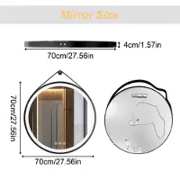 StarTech.com Specchio da bagno a LED - Forma rotonda - 70 cm - Cornice in alluminio nero - Con funzione di regolazione dell'intensità luminosa - Antiappannamento - 3 tonalità di luce - Controllo touch