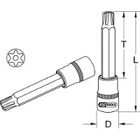 Ks Tools Bussola RIBE da 1/2" con foro frontale lungo M14 - 911.3959