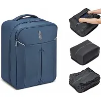 Roncato Ironik 2.0 Ryanair Zaino Da Viaggio Con Sacca Sottovuoto 40x30x20 Cm - Blu Notte