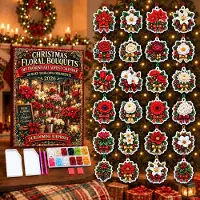 Merkloos Calendario dell'Avvento per Diamond Painting 2026, ideale per Natale, con 24 ciondoli in acrilico da realizzare