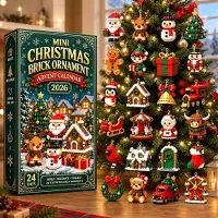 Merkloos Mini ornamenti natalizi per l'avvento 2026, calendario dell'avvento con 24 giorni, decorazioni natalizie per l'albero e la ghirlanda