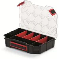 Merkloos Organizer per minuterie - 8 scomparti - Coperchio trasparente - 284 x 195 x 60 mm