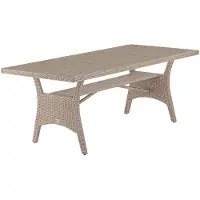 Merkloos Tavolo da giardino tavolino da esterno - 190 x 90 x 74 cm - Piano in WPC - Polirattan - Beige