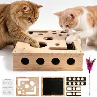 Merkloos Tiragraffi per gatti - Puzzle graffiante - 39 x 30 x 8 cm - Legno - Gioco per gatti