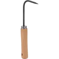 Markenlos Attrezzo da giardinaggio per bonsai, gancio per radici, in ferro, con manico in legno di faggio, lunghezza 22 cm, per allentare le radici