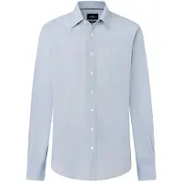Hackett per uomo. HM3010902 Camicia Mini Geo Print blu (XXL), Casual, Cotone, Classico, Manica lunga