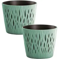 Wellhome Vaso Rotondo Di Plastica Color Sabbia 15.8x13.8 Cm 2 Unità
