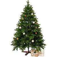 Merkloos Albero di Natale artificiale - Nordmann - 150 cm - 200 LED bianco caldo - Ritardante di fiamma
