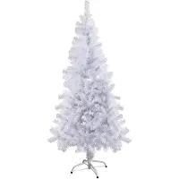Merkloos Albero di Natale artificiale - Bianco - 120 / 150 / 180 / 210 cm - Con base in metallo