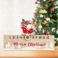 Merkloos Calendario dell'Avvento - In legno - 24 giorni - Slitta di Babbo Natale - Stile vintage