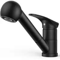 Merkloos Miscelatore da cucina - Rubinetto estraibile - Acciaio inox - 360° girevole - Nero