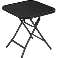 StarTech.com Tavolino da balcone - Tavolo pieghevole da giardino - Vetro di sicurezza da 5 mm - Struttura in metallo nero - Per 2 persone - Portata massima: 50 kg - Colore: nero