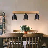 StarTech.com Lampada a sospensione - Lampada a sospensione in metallo - 3 luci - Attacco E27 - Lampadine non incluse - Non dimmerabile - 230 V - Colore: nero