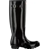 Hunter Women's Original Tall Gloss Stivali di gomma Donna (38, nero)