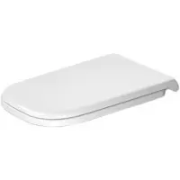 Duravit Siège de WC D-Code, amovible, avec abaissement automatique, fixation par pin, 490x361mm, prolongé, blanc brillant, charnières en inox, 0060390000, 0060390000